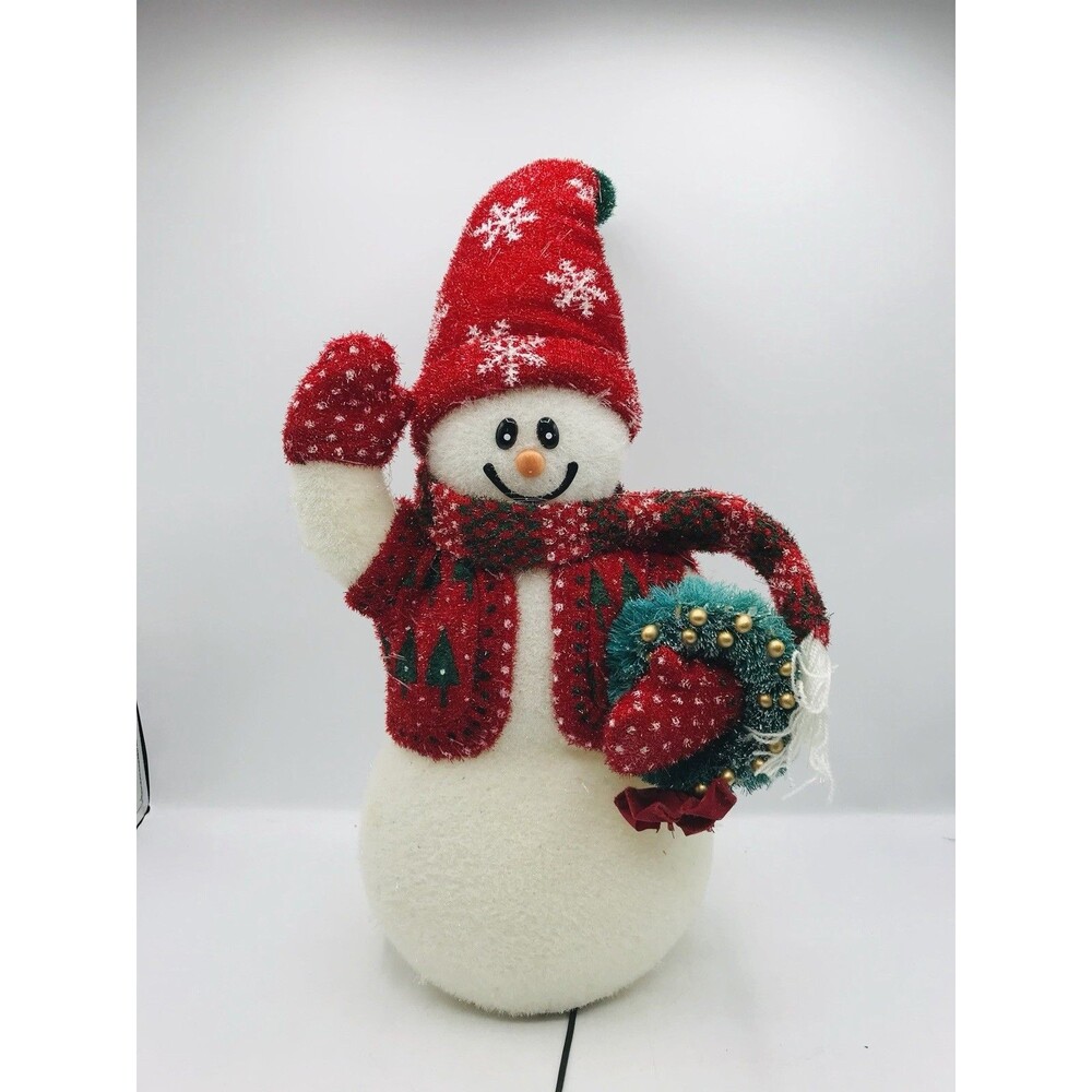 Vtg AVON Fiber Optic Light-Up Snowman Holiday Christmas Color Changing 16”
